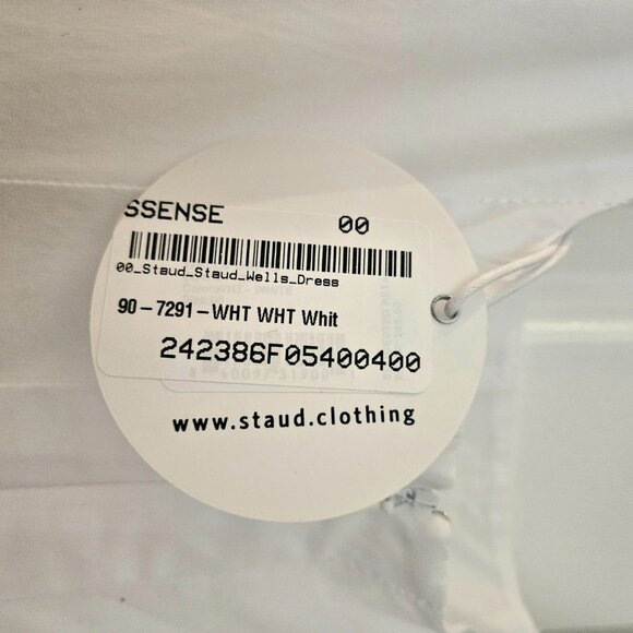 NWT Staud Wells Midi Dress 00 white - Picture 4 of 4